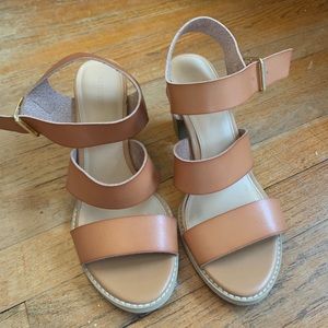 tan sandals with wedges